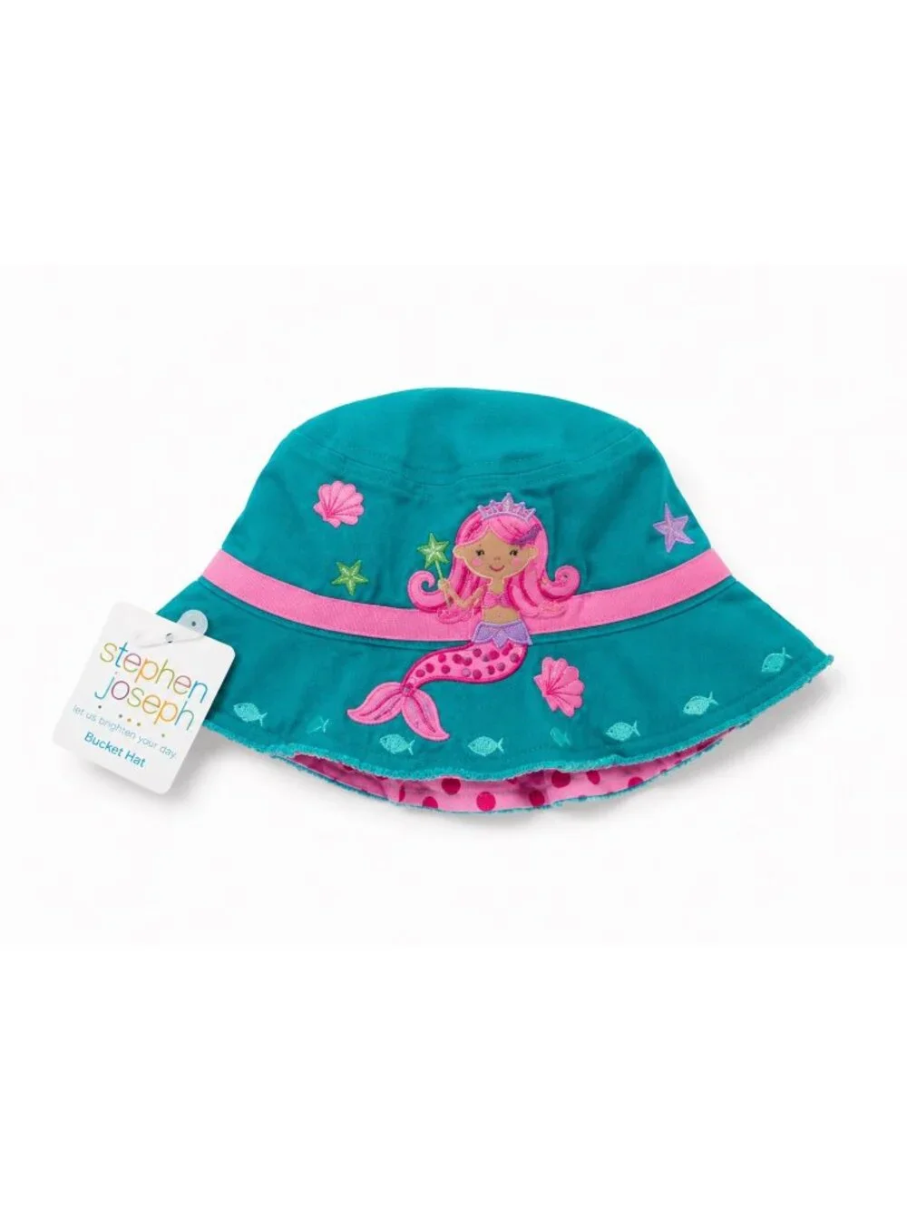 Stephen Joseph Mermaid Bucket Hat NWT One Size Toddler Cotton Sun Hat Beach